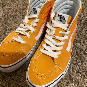 Old school high top vans orange